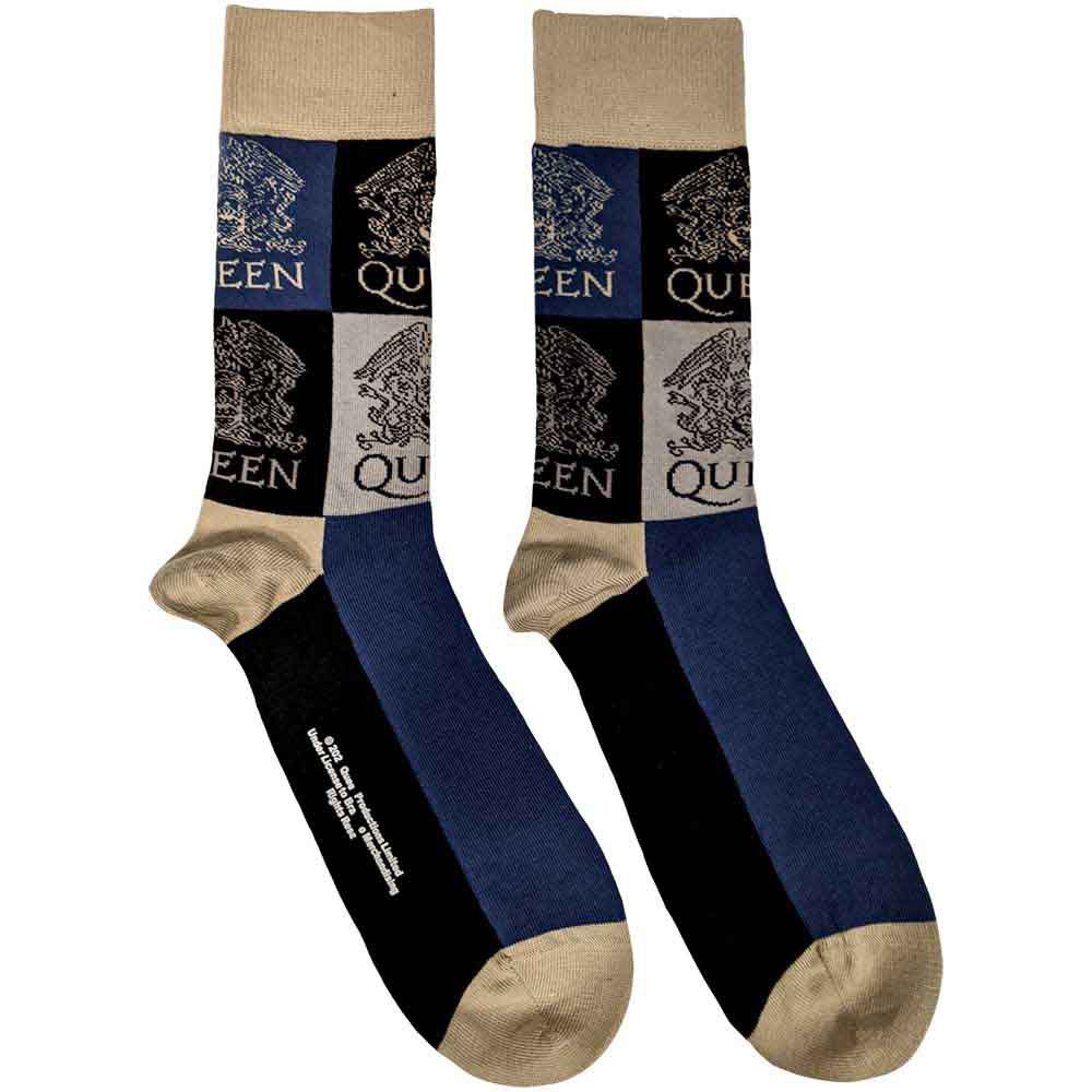 Queen - Crest Blocks Ankle socks - Dark blue